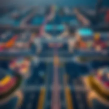 Aerial view of Dubai showcasing Salik toll gates