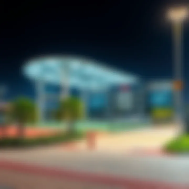 Overview of surrounding sports facilities near Dubai Sports City Metro Station