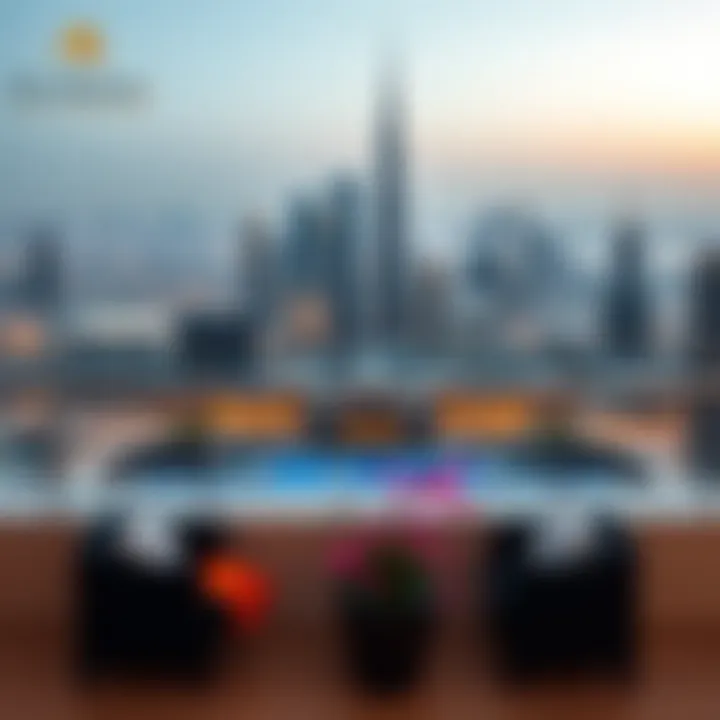 Stunning Dubai Skyline from Elysium 2 Residence Panoramic view of Dubai skyline from Elysium 2 Residence