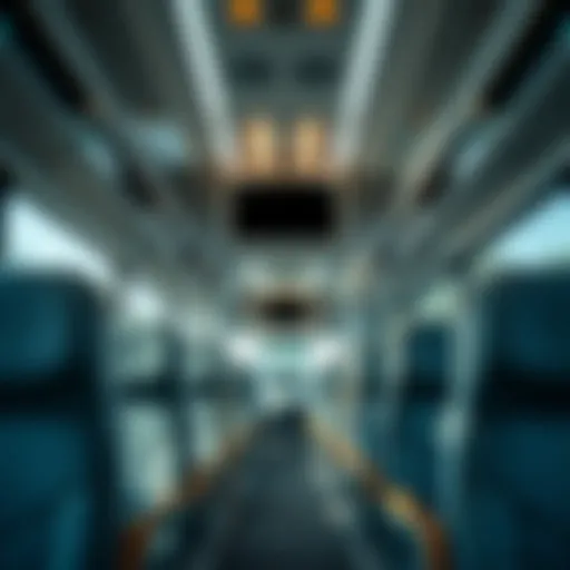 Luxury bus interior view