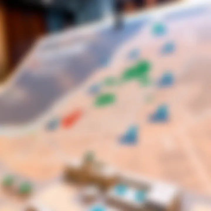 Detailed zoning map highlighting different property zones in Dubai
