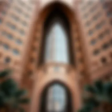 Architectural Details of Al Khazna Tower Close-up of the architectural details of Al Khazna Tower