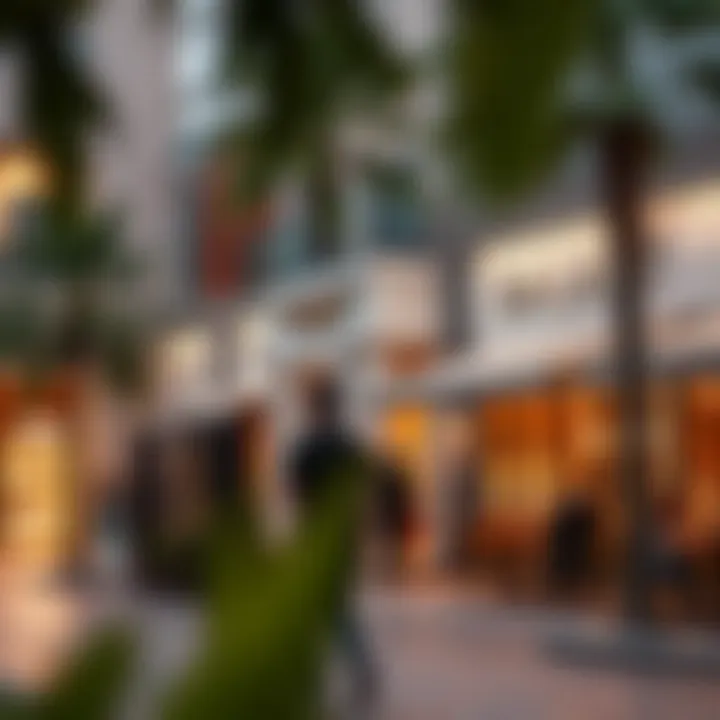 Vibrant lifestyle scene in Al Meena with cafes and shops