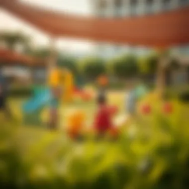 Children engaging in playful activities in a dedicated area