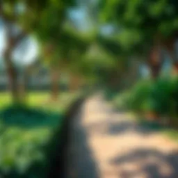 Lush greenery at Al Mushrif Park showcasing serene pathways