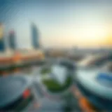 Aerial view of Al Nasser Square showcasing its modern architectural design