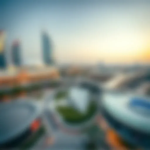 Aerial view of Al Nasser Square showcasing its modern architectural design