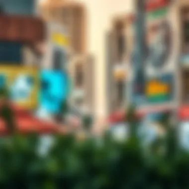 Commercial establishments around Al Nasser Square contributing to its economic vitality