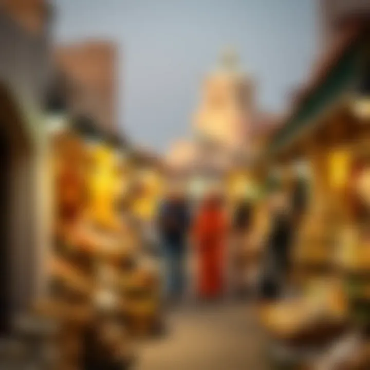 Vibrant market scene showcasing local crafts and goods within Al Seef