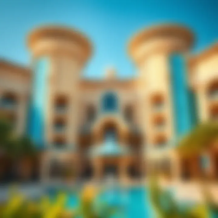 Luxurious design of a water park showcasing unique architectural features