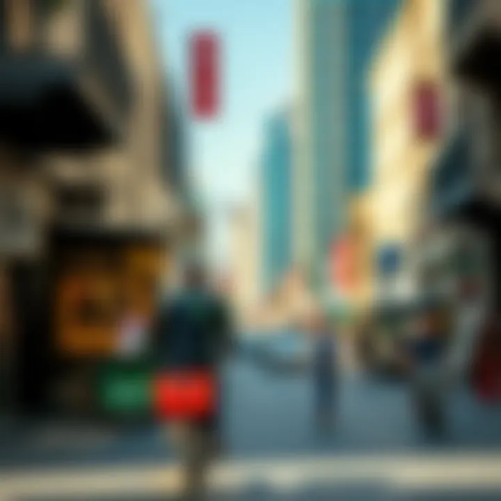 A street scene in Meena Bazaar highlighting local amenities