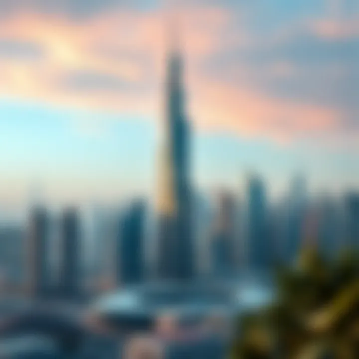 A panoramic view of Dubai featuring Bugatti Tower in the skyline