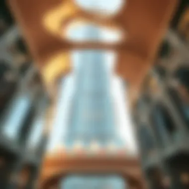 Architectural details of Burj Dubai showcasing its intricate design.