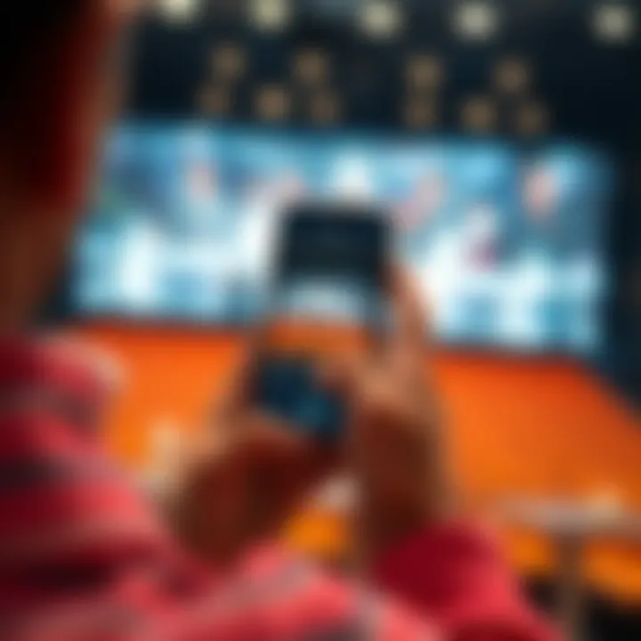 A person using a smartphone for cinema booking