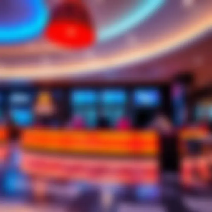A vibrant cinema ticket counter in Dubai