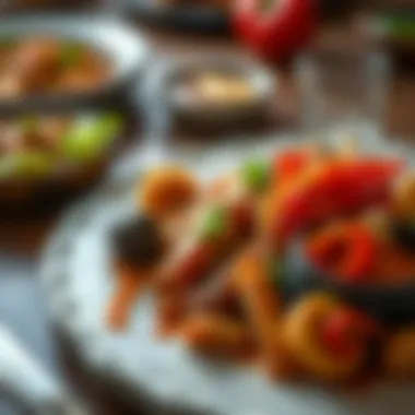 An exquisite dish representing the fusion of different cultural cuisines in مويلح