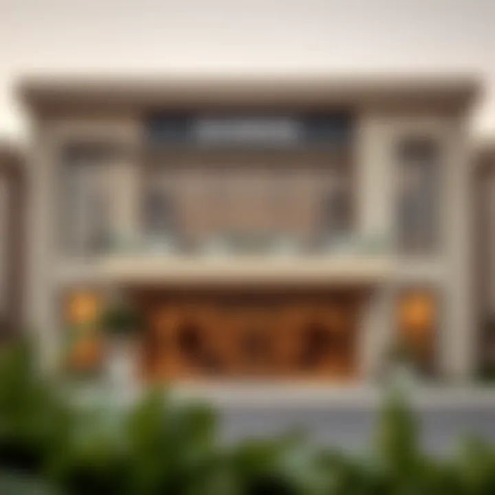 Elegant exterior of Damac Sales Office showcasing modern architecture