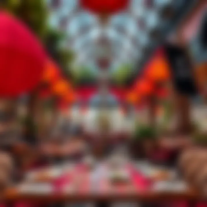 Cultural Gastronomy Hub Vibrant restaurant ambiance showcasing cultural influences