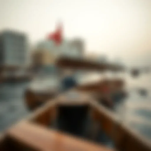 Traditional abra navigating Dubai Creek