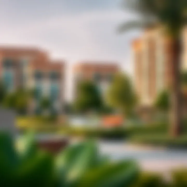 Vibrant community amenities including parks and recreational areas in Dubai District One