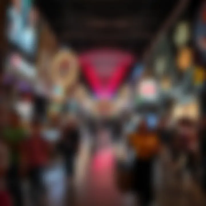 An entertainment zone filled with attractions and activities for visitors