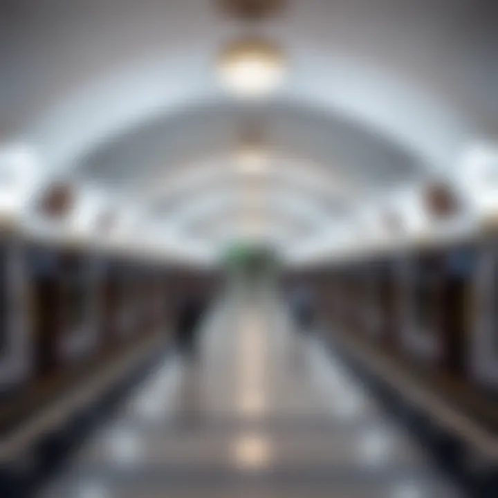 Elegant Interior Architecture of Dubai Marina Mall Metro Station Interior architectural design of the station