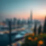 Panoramic view of Dubai Marina skyline