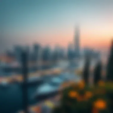 Panoramic view of Dubai Marina skyline