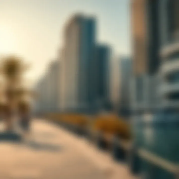 Beautiful waterfront promenade at Dubai Marina