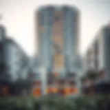 A stunning view of Dubai South Pulse Residence showcasing modern architecture