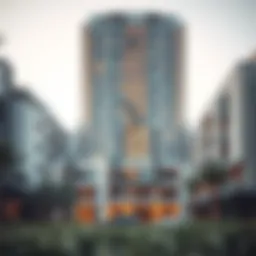 A stunning view of Dubai South Pulse Residence showcasing modern architecture