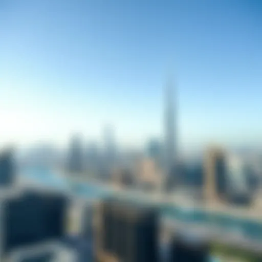 A panoramic view of Dubai's skyline showcasing iconic skyscrapers