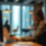 A professional woman in a corporate setting discussing opportunities