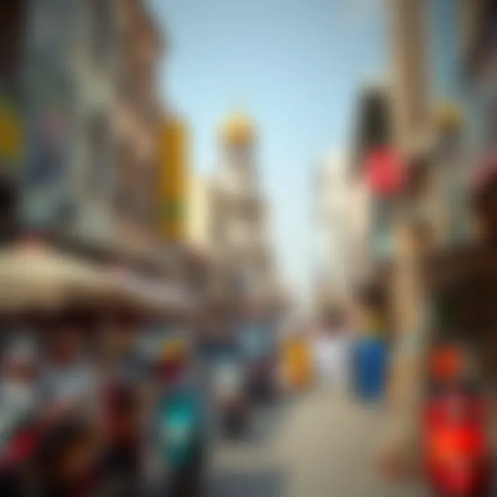 An artistic representation of the cultural diversity in Frij Murar with various local attractions