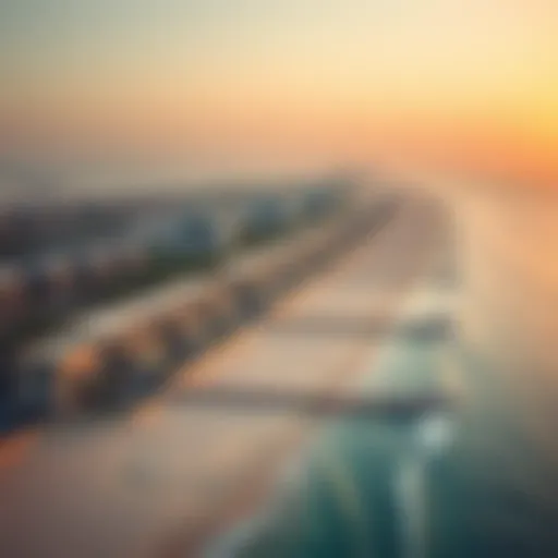 Stunning aerial view of Dubai's pristine beach with luxury properties