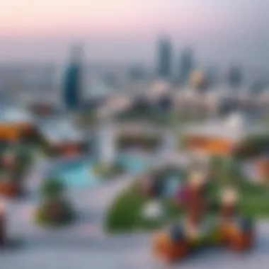 Panoramic view of the park highlighting its strategic location in Dubai