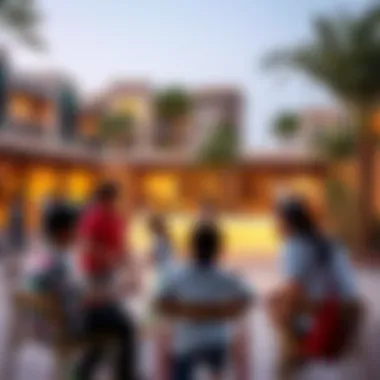 Community Interactions in Dubai Vibrant community spaces with families enjoying leisure activities