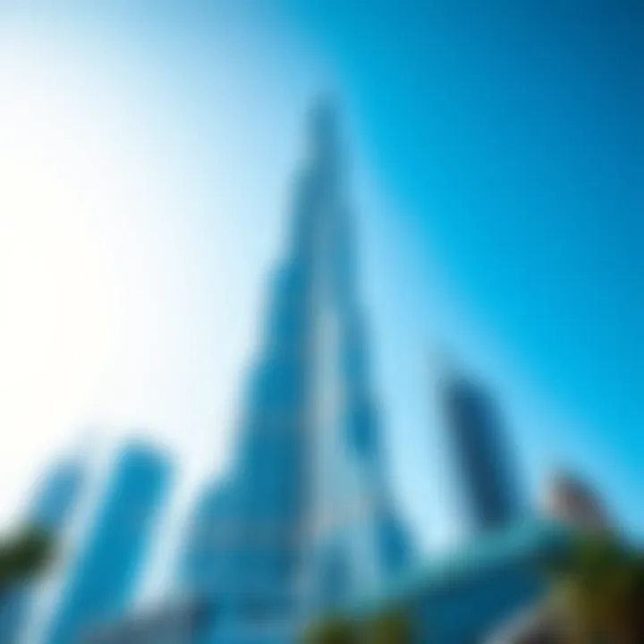 Burj Khalifa soaring against a clear blue sky