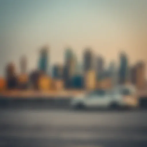 A stunning view of Jumeirah Beach Residence skyline with restaurants lining the beach.