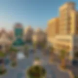 Panoramic view of Jumairah Circle showcasing its unique architecture