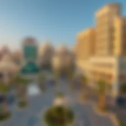 Panoramic view of Jumairah Circle showcasing its unique architecture