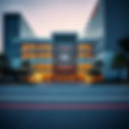 Exterior view of Jumeirah American Hospital showcasing modern architecture