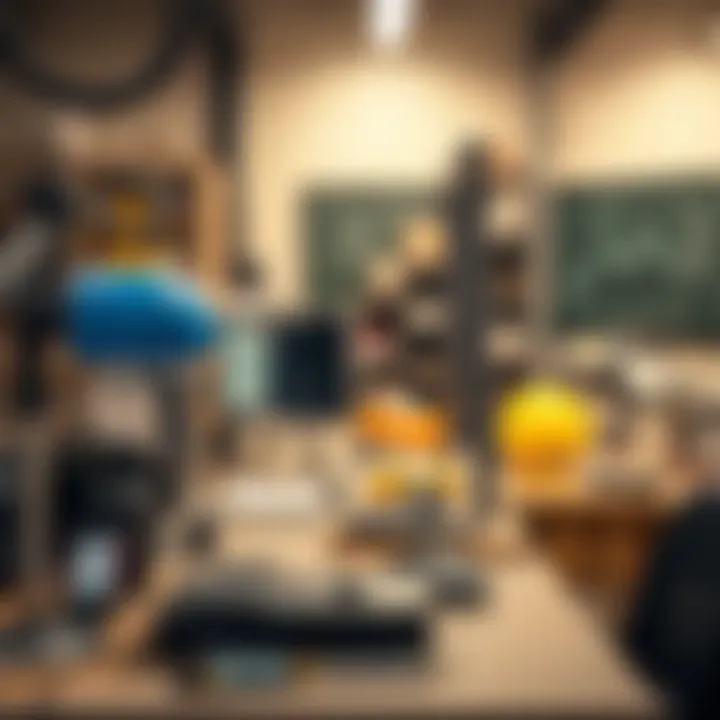 Dynamic workspace showcasing high-tech tools