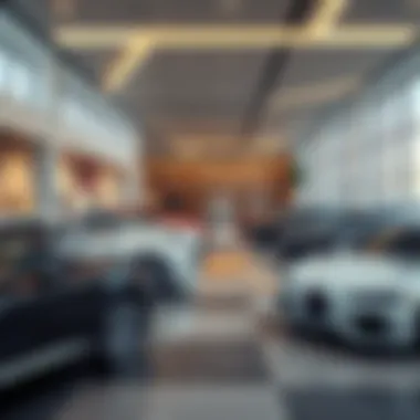 Modern showroom displaying luxury vehicles in Mandi Motor City