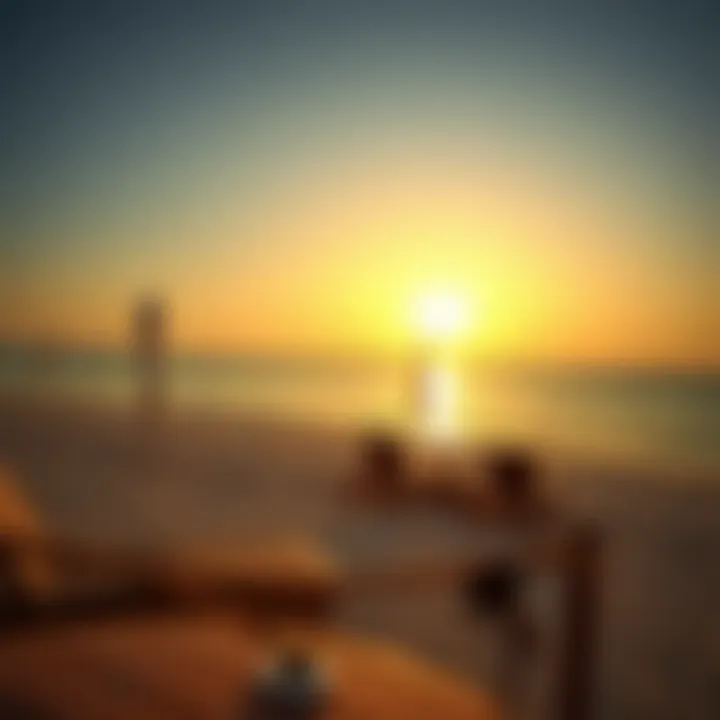 Scenic view of Marjan Island Beach during sunset