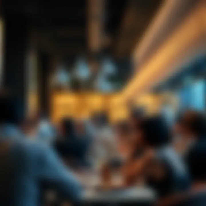 Vibrant Dining Experience in Dubai Crowd enjoying a dining experience at a Michelin-starred venue