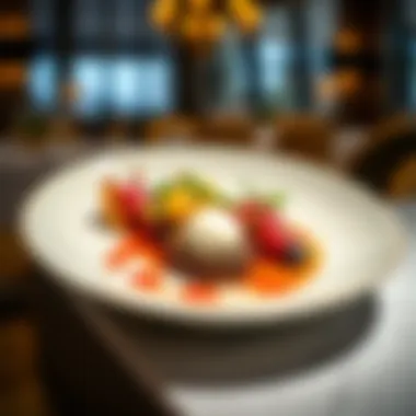 Culinary Artistry in Michelin Cuisine Artfully presented dish from a Michelin restaurant