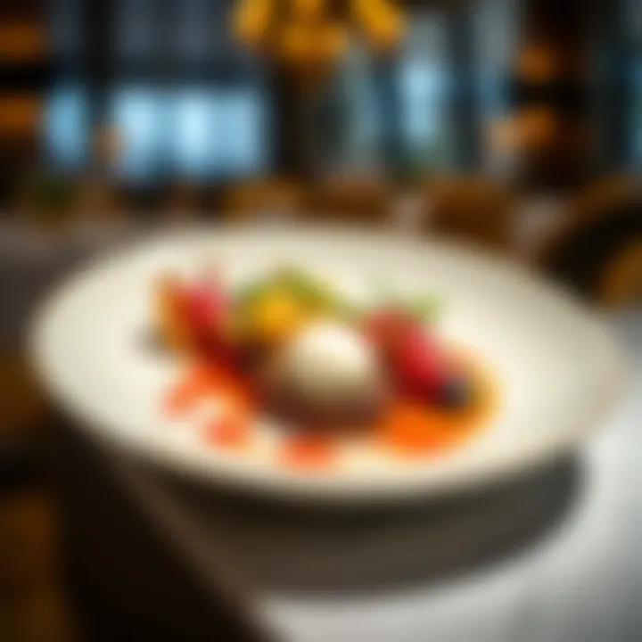 Culinary Artistry in Michelin Cuisine Artfully presented dish from a Michelin restaurant