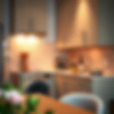 A well-equipped kitchen within a studio apartment highlighting essential amenities