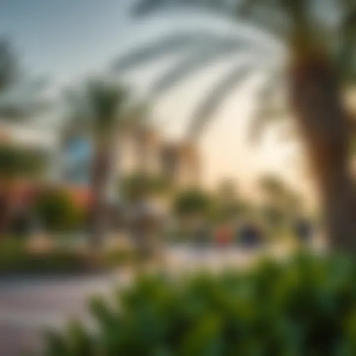 Community gathering area in Mushrif Park